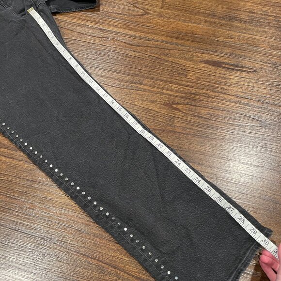 Madewell Sz 30 Curvy '90s Straight Jean High Rise Black Studded NM273 - Picture 5 of 8